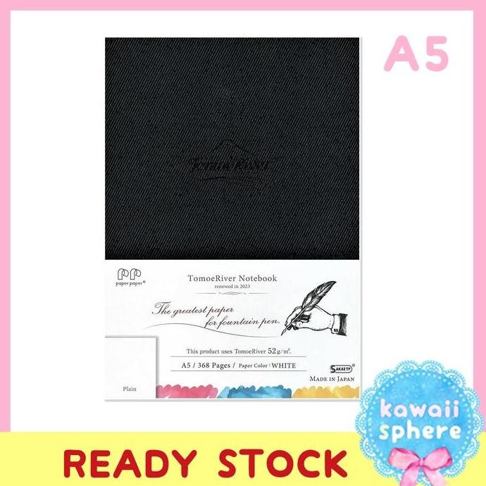 

Sakae Tomoe River Paper 368 Pages Notebook A5 | Blank /Grid /Dots | 1 Day 1 Page Notebook | 52 Gr White Co