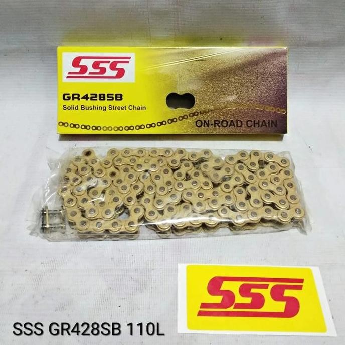 Rantai Sss Supra X / Supra X 125 / Karisma / Revo 428 Sb 110 Gold