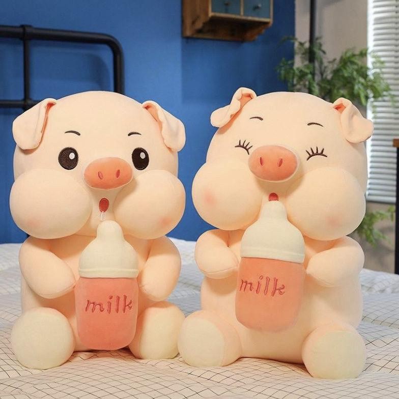 Boneka Pig Bottle Milk Terbaru Viral Boneka Babi Pegang Botol Susu Murah Lembut Lucu Berlabel Sni Vi