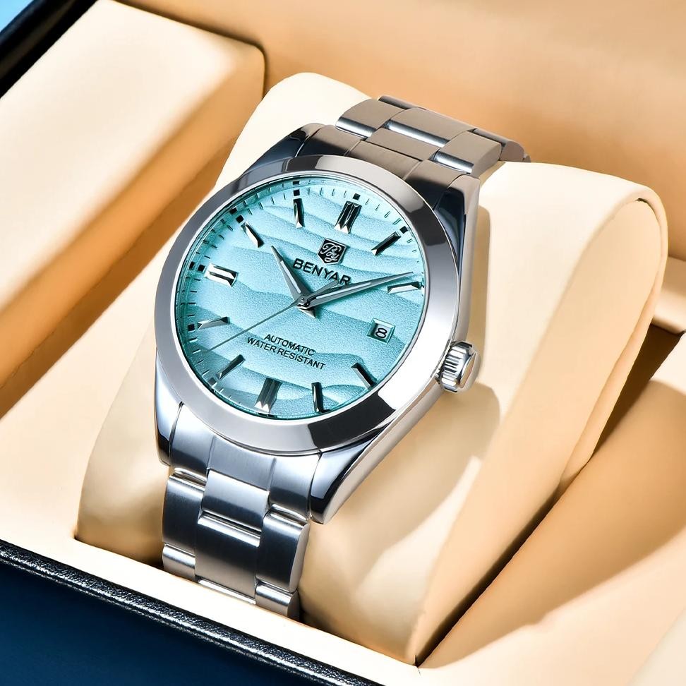 New BENYAR 40MM Men's Mechanical Watch 50M Waterproof Automatic Diving Watch Luxury Men's Stainless 