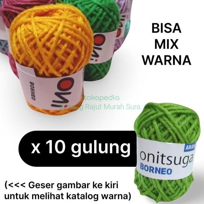 Benang Rajut Akrilik Wol Borneo Onitsuga - Warna Bisa Dicampur Co