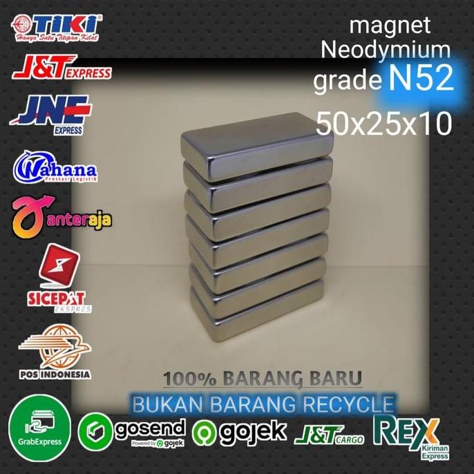 Magnet Neodymium 50X25X10 Mm Grade N52 Co