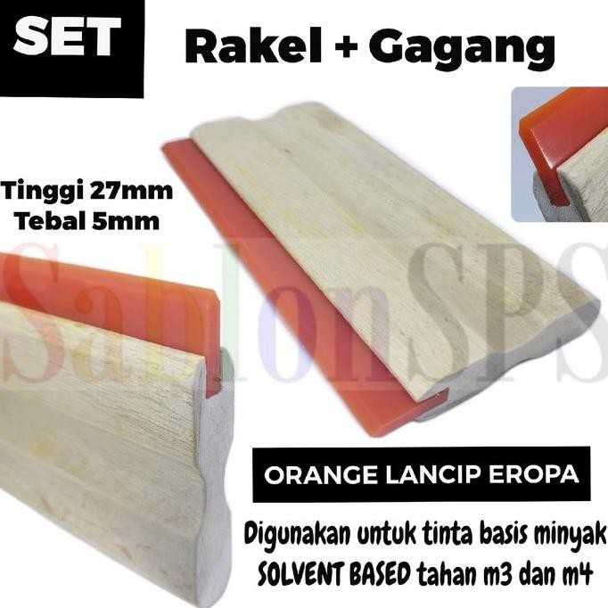 

Set Gagang Rakel Kayu Kecil Sablon Orange Lancip Eropa 27Mmx5Mm P. 50Cm Co