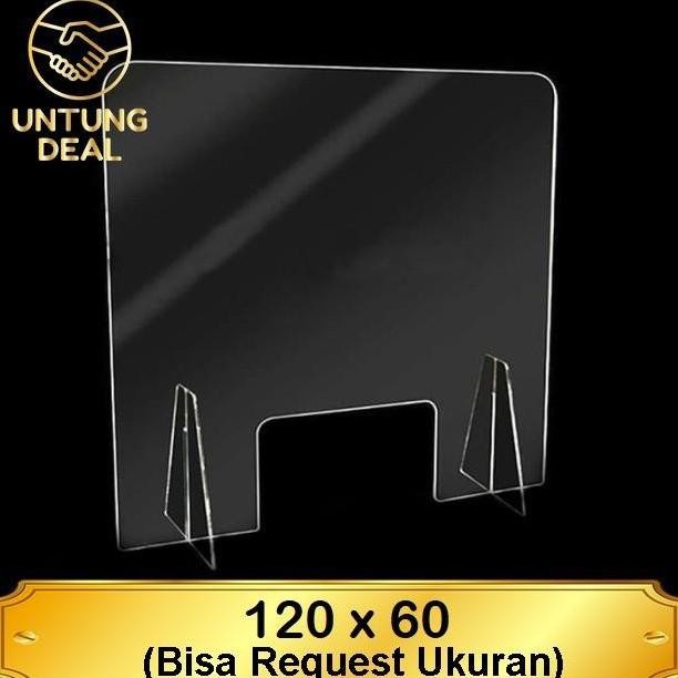 

Sekat Acrylic 3Mm Lebar 120Cmx60Cm Meja Teller Kasir Partisi Pembatas Co