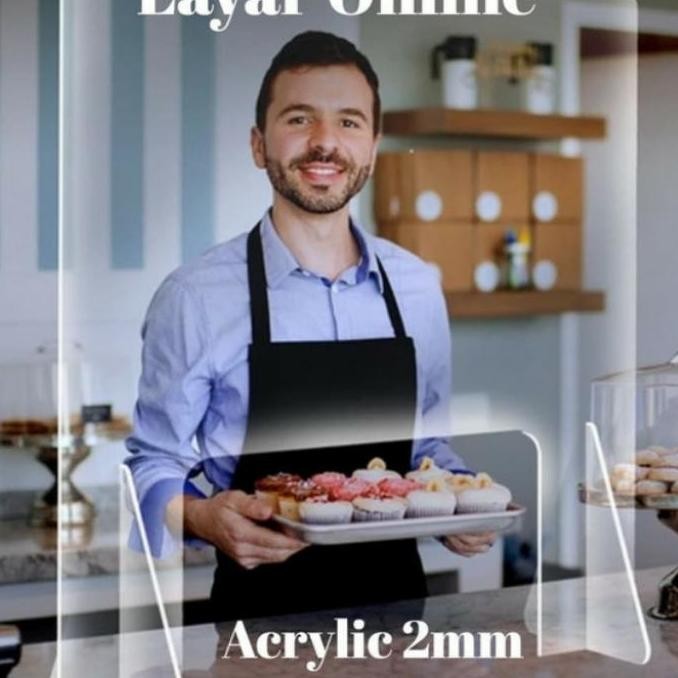 Sekat Meja / Sekat Acrylic / Sekat Anti Corona Uk. 100X80Cm Co