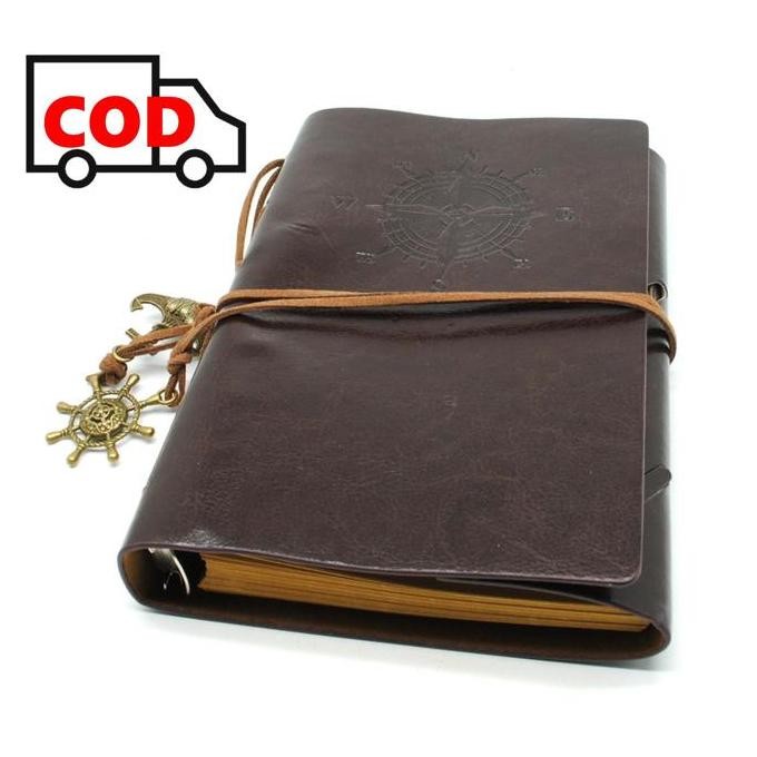 

Buku Binder Agenda Catatan Harian Cover Kulit Desain Retro Dengan Tali Pembatas Pirate Vintage Compass Notebook Unik Klasik Elegan Co