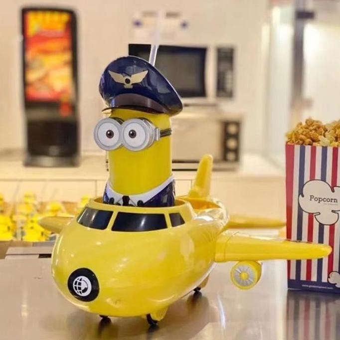 

Minion Popcorn Bucket And Drink Kevin Airplane Pilot Popcorn Co