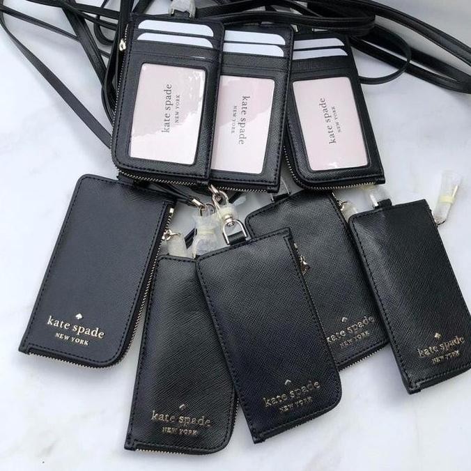 

Id Card Kate Spade Ks Staci Card Case Lanyard Black 100% Original Co