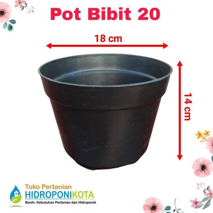 Ruplas - Pot Polos 20 Hitam - Pot Bibit Hitam - Pot Hitam Polos - Pot