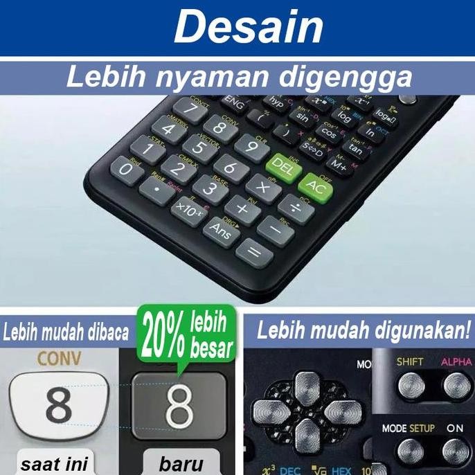 

Kalkulator Scientific Ilmiah Fx-991Ex/991Es-Plus Calculator Scientific Kalkulator Scientific 417 Fungsi/Dua Sumber Tenaga Baterai Dan Tenaga Matahari/40 Konstanta Rumus Hitam/Biru/Merah Muda Co