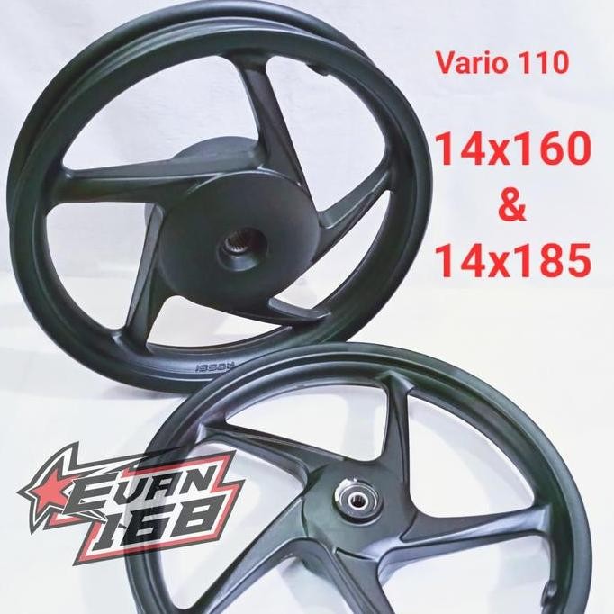 Velg Racing ROSSI VARIO 110 BEAT SCOOPY Ring 14 Palang 5 HITAM Doff