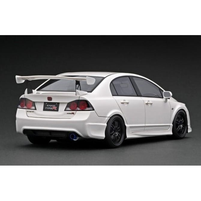 HONDA CIVIC FD2 TYPE R WHITE w/ CARBON BONNET 1/18 IGNITION