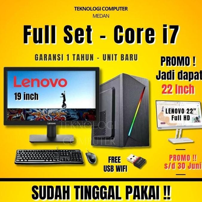 Core I7 | 8 Gb | Full Set | Cpu Komputer | Pc Rakitan New Stok