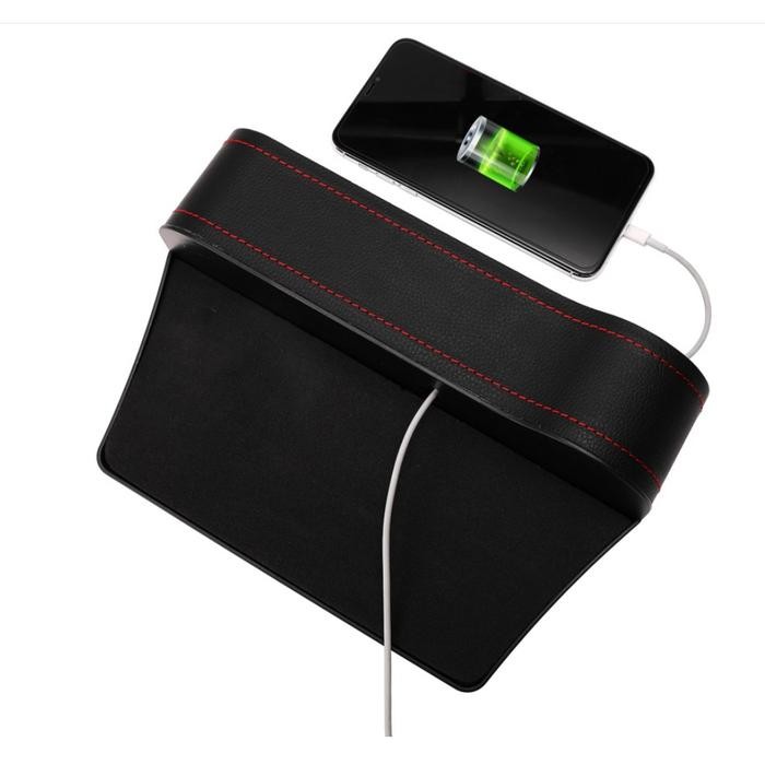 (Allthebest) Organizer Mobil/Kulit PU Seat Car Organizer Rak Slep Samping Mobil