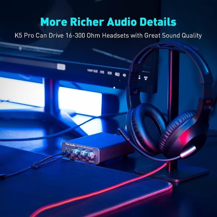 Fosi Audio K5 Pro / K5Pro Hi-Fi Gaming Dac & Headphone Amplifier / Dac Original Dan Terpercaya