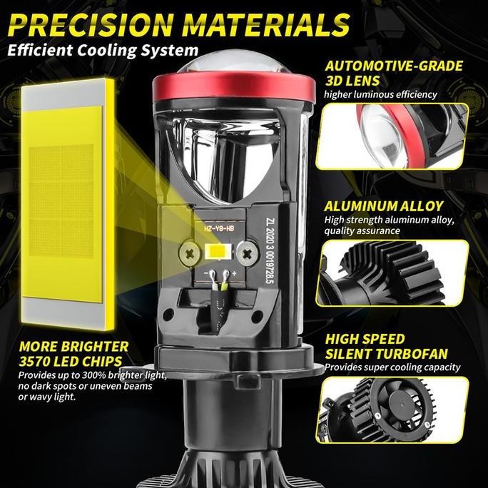 Mini Projie Y7D Y6D H4 50 Watt Original Import Super Terang Lampu Led Mini Projector Vinyx Y7-H4 65W