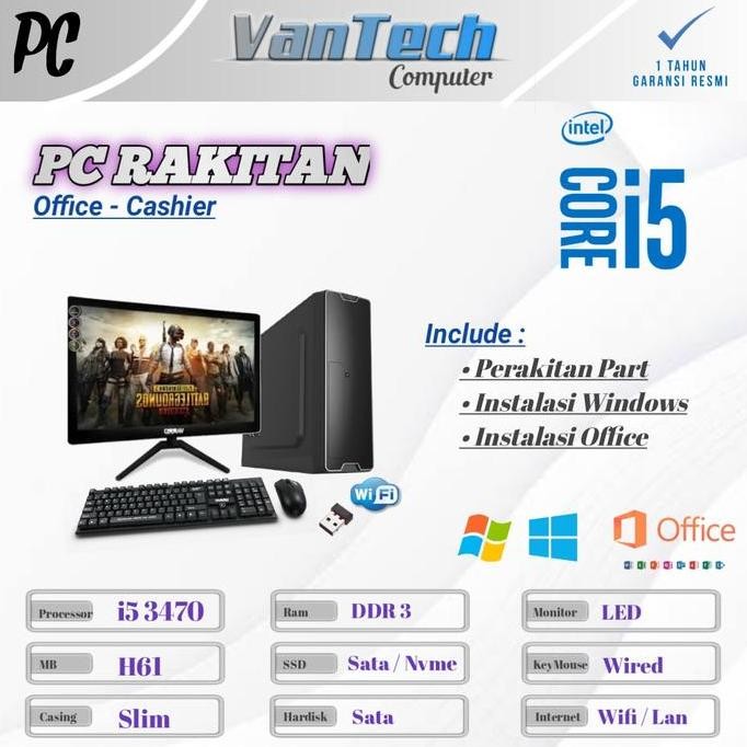 Komputer Pc Rakitan Intel Core I5 3470 - Pc Slim / Desktop Siap Pakai New Stok