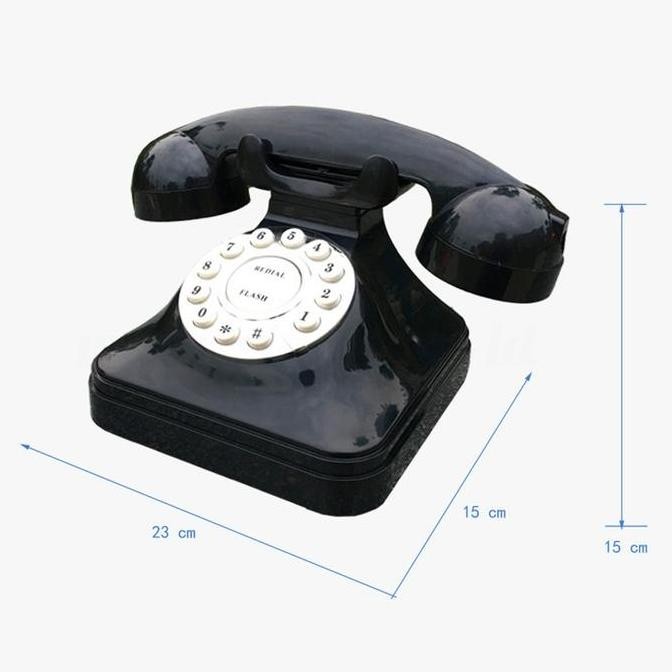 HJR Telepon Rumah/Landline Retro Antik Vintage Warna Hitam murah