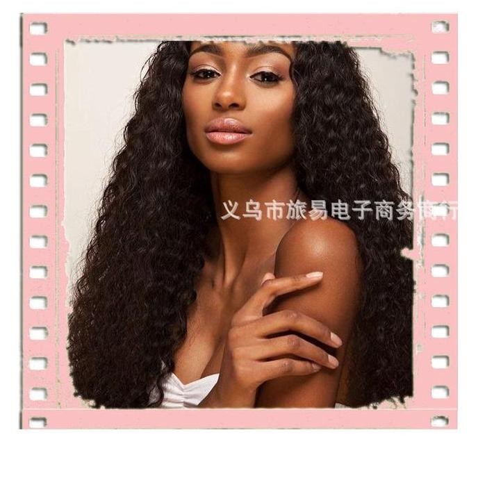 Keriting Keriting Rambut Panjang Wig Rambut Penuh Wig Hitam Rambut