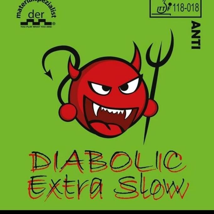 BEBAS ONGKIR - Karet Bat Der Materialspezialist Diabolic Extra Slow Anti Spin 1.2 MM