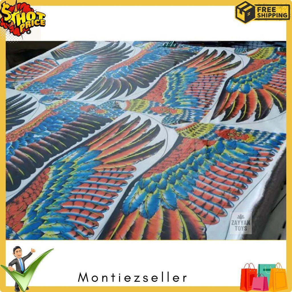 Layangan Elang Ramraman 1 Meter Layang Layang Layan Senar Buat Besar Kerangka Ram Raman Burung Walle