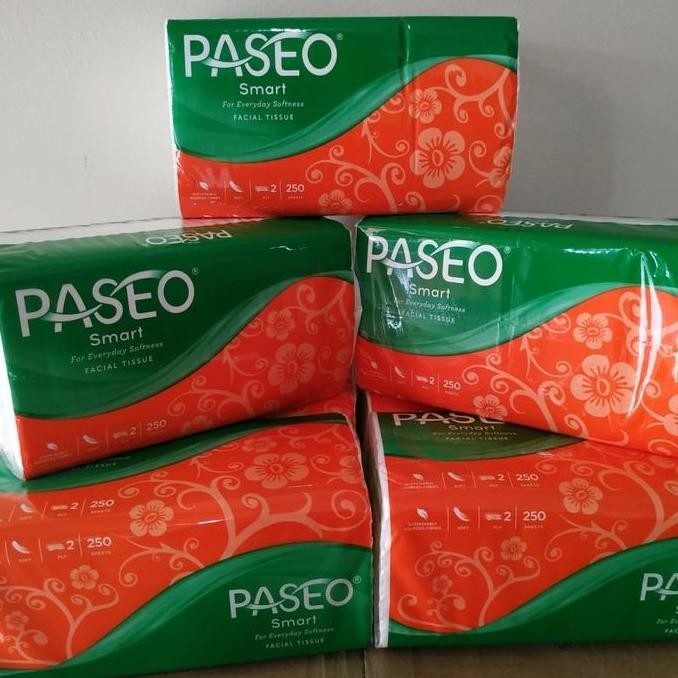 NEW ORIGINAL Paseo Smart Facial Tissue 250 Sheet / 1 KARTON isi 48 Pack