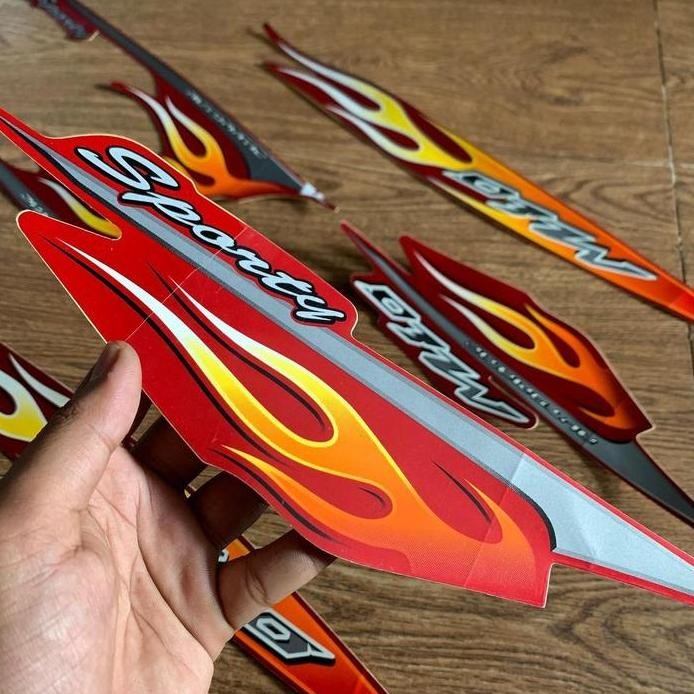 striping mio sporty 2007 Api Merah logo mio sporty api 2007 ori Marun