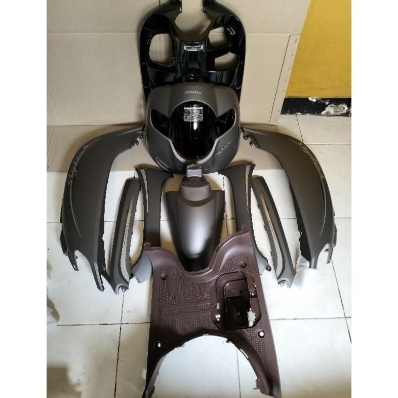 Body Scoopy 2018 Cover Full Set Body Halus Scoopy Fi Esp Tahun 2017 2018 2019 2020 rna Abu Abu Grey 