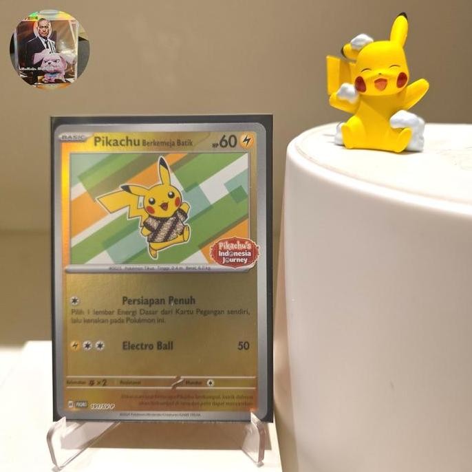 Pikachu Berkemeja Batik Holo promo kartu pokemon tcg indo