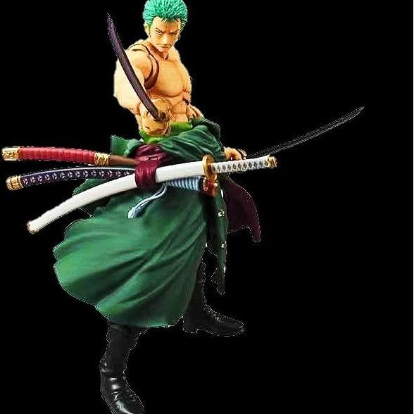 restock  Shf Roronoa Zoro Onepiece Pvc Artikulasi Zoro 3 Pedang_Kado Mainan Anak