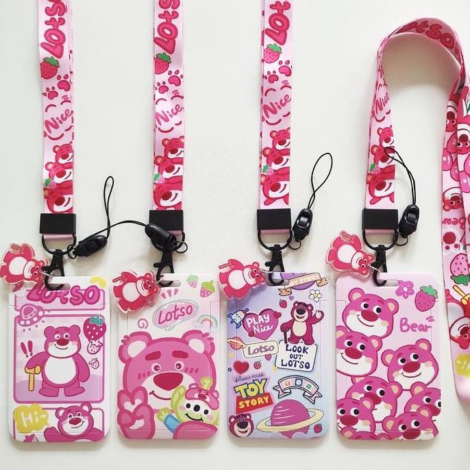 

READY ID Card Holder Name Tag Lanyard / Kalung Wadah Kartu Lotso Bear Lucu NEW