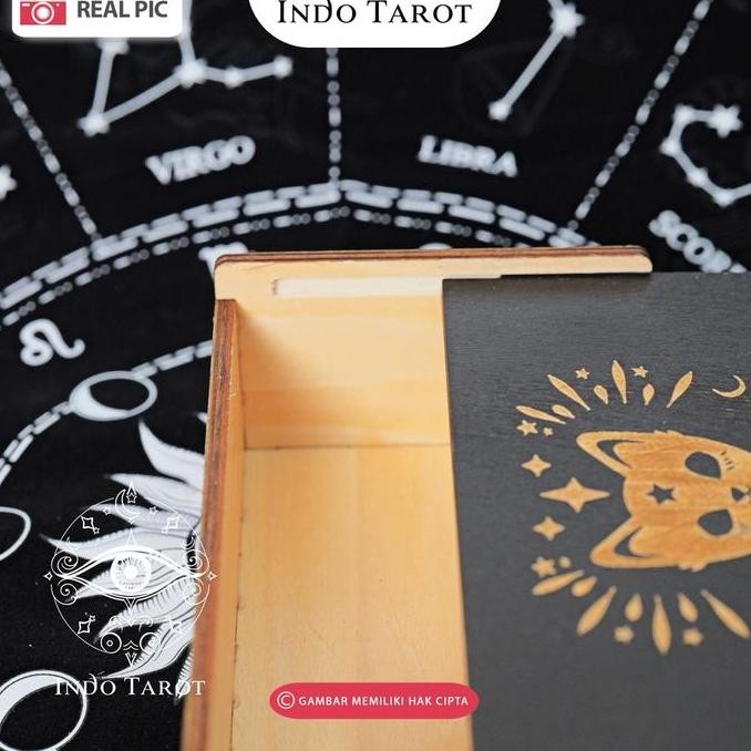 Tarot Oracle Kotak Tarot Kayu Premium Box Tarot Card Wood - Indo Tarot
