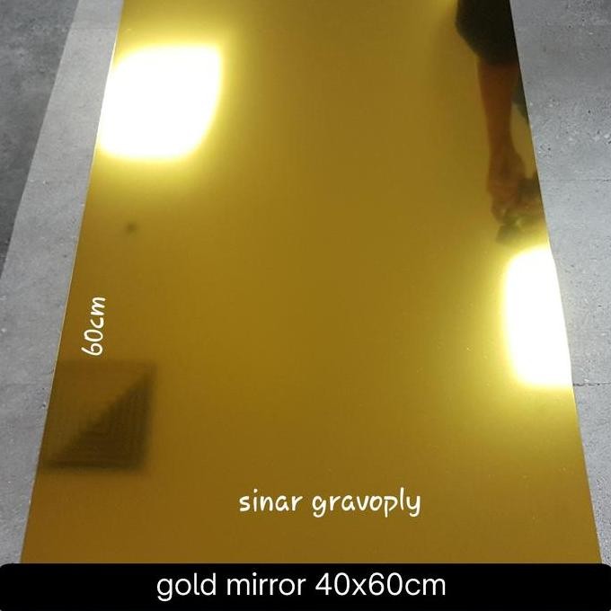 

READY Gravoply gold mirror teks hitam 40x60cm tebal1.5mm NEW