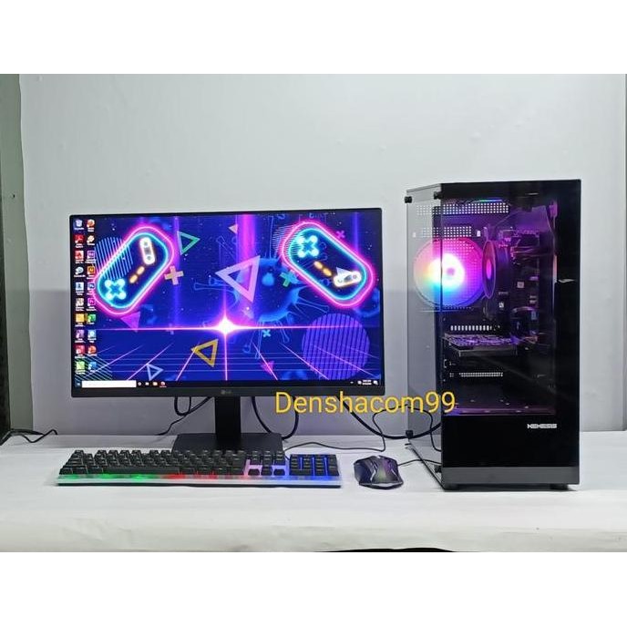 1 Set Pc Core I3 + Ram  8Gb + Ssd + Monitor Led 19 Inc New Stok