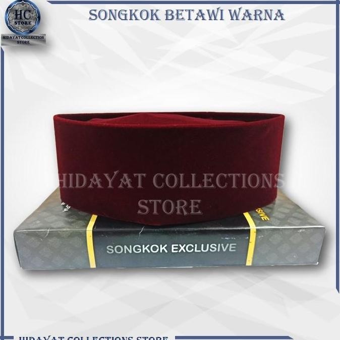 baru  Peci Kopiah Songkok Merah Marun Peci Pitung Betawi