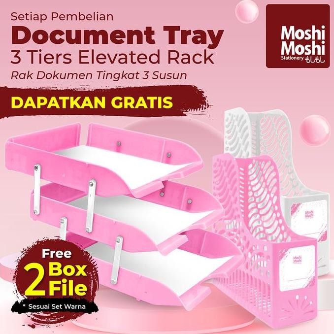

READY PROMO Document Letter Tray Rak Susun Dokumen 3 Tingkat FREE 2 File Box NEW