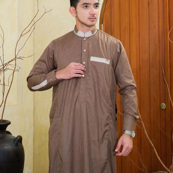 baru  Gamis/Jubah Alharamain bahan Woll Premium import lengan manset igh 003