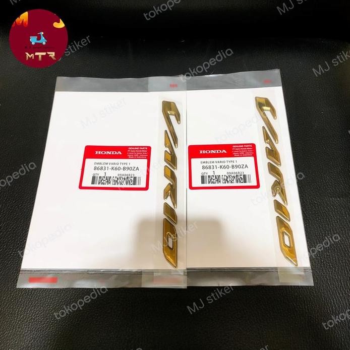 Emblem Vario 125 New Vario 150 Tahun 2018-2022 Gold Original.  86831-K60-890ZA