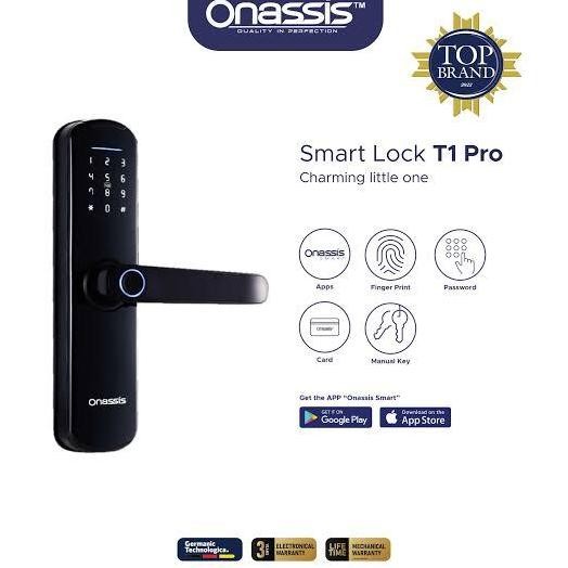 Smart Door Lock Onassis T1 Pro / Kunci Pintu Digital Fingerprint Wifi