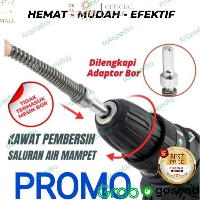 Joxi (Kawat Pembersih Saluran Pipa Mampet Dengan Adaptor Bor Panjang