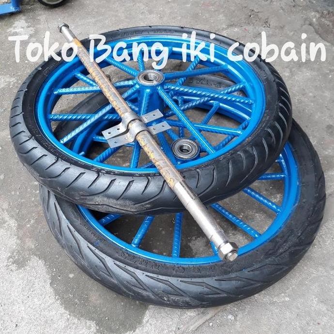 RODA GEROBAK DORONG 1set Ruji Besi 8besar Ring 17inch Roda Kastor Ban