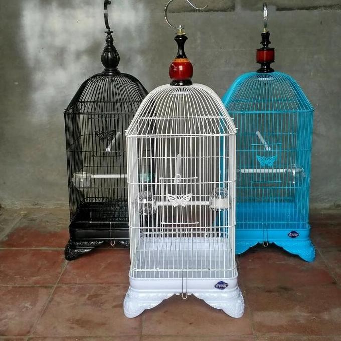 ready Kandang besi kotak oval gantung