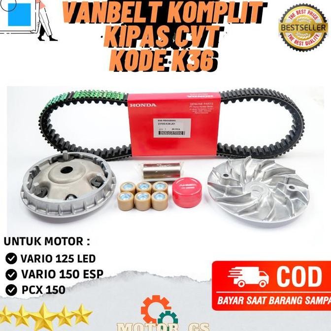 Vanbelt Komplit Kipas Gemuk Honda Vario 125, Vario 150 & PCX 150 K36