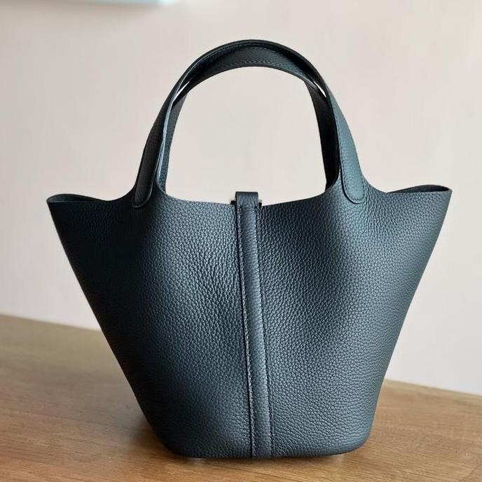 baru Picotin Handbag Real Leather