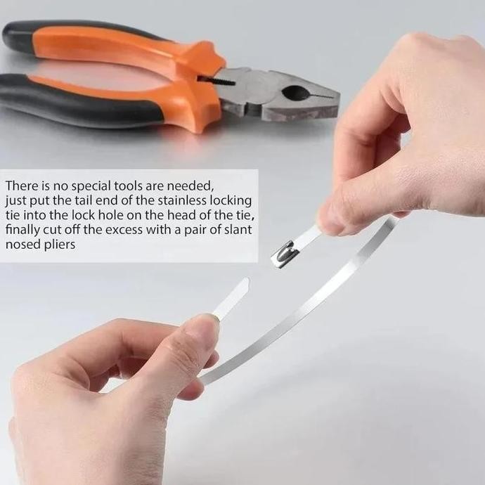 

100 PCS Kabel Ties Stainless Steel 304 Anti Karat Multifungsi