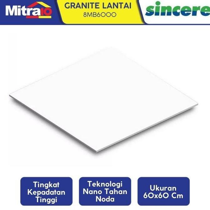 Granit Lantai Putih SINCERE 8MB6000 GLAZED TILE 60X60CM/DUS=1.44M2