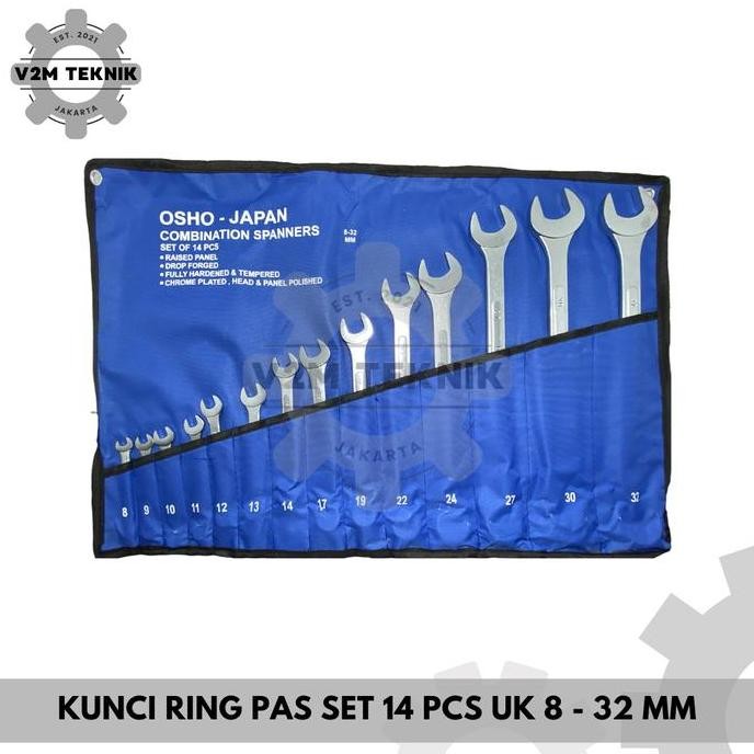 Kunci Ring Pas 8-32 MM / Ring Pas Serbaguna Set 14 Pcs / Ring Pas Key