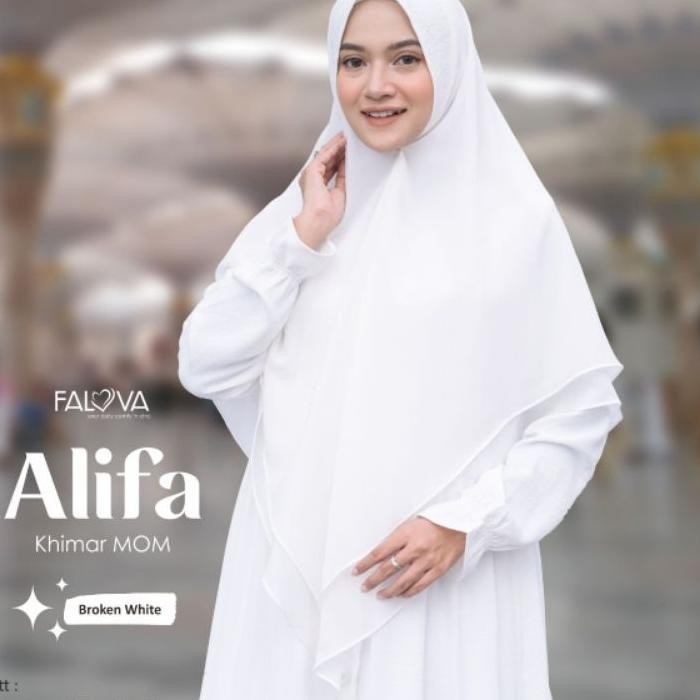 Jilbab Putih Khimar Putih 2 Layer Soft Pad Sifon Ceruti Khimar Syari Khimar Alifa Khimara