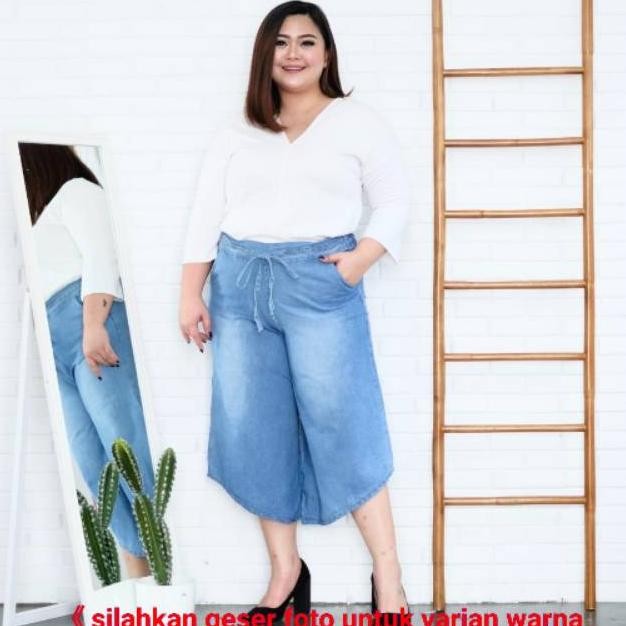 New - Celana Kulot 7/8 Jumbo Melisya / Kulot Jeans Pendek Jumbo  / Celana Pendek Jumbo /Celana Kulot
