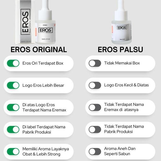 Eros Tetes Serum Oles Pria | Eros Stamina Eros Dewa Cintamu | Eros Tetes Pria Perkasa isi 20 ml